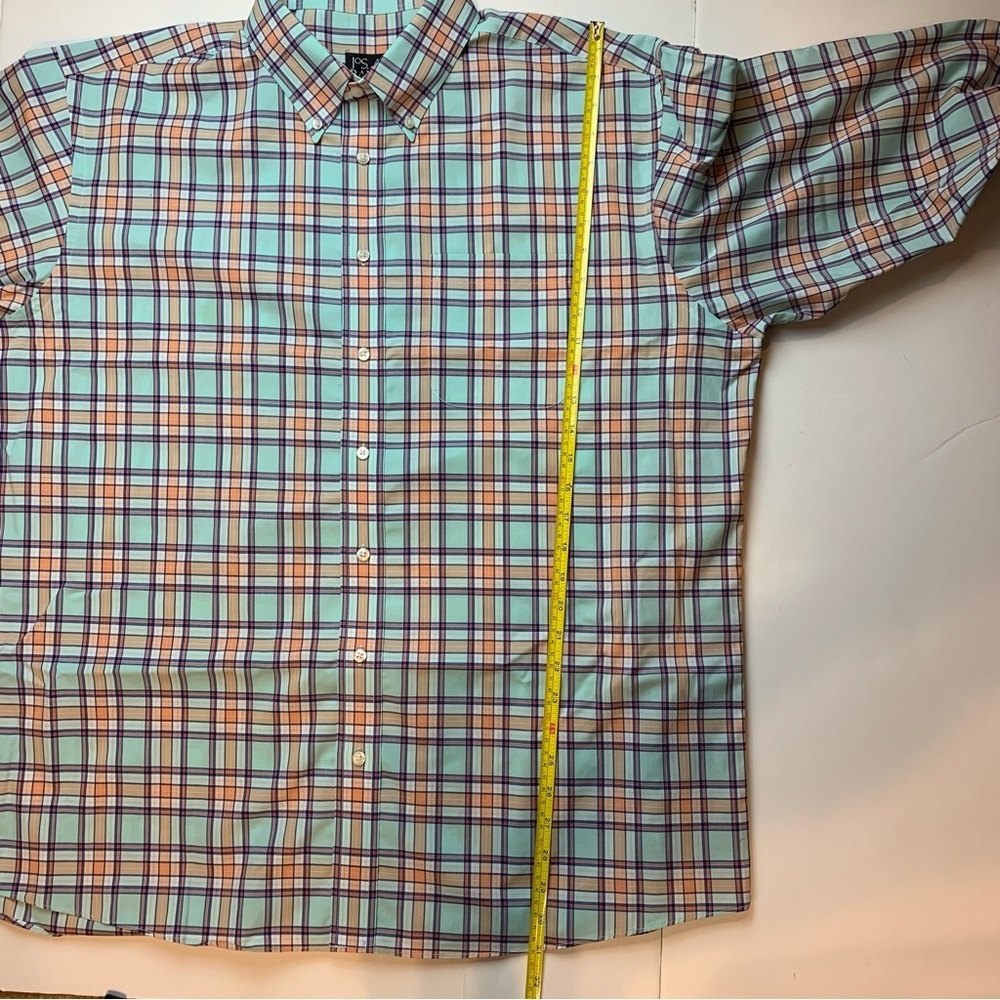 JoS A Banks Travelers Collection Plaid Button Up Dress Shirt - Picture 11 of 15